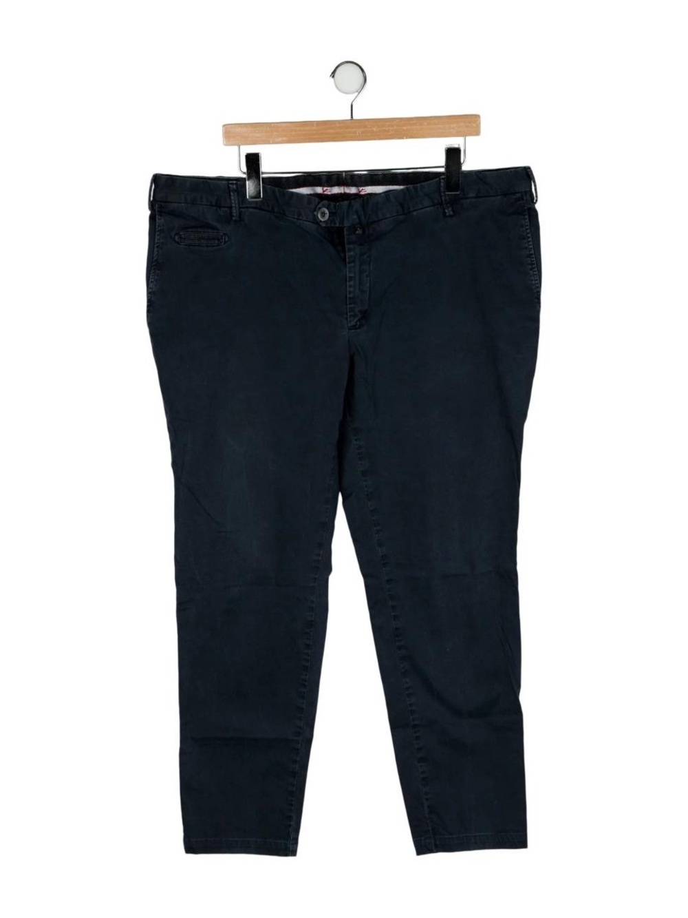 Isaia Slim Straight Fit Navy blue/black Cotton Pants Chinos EU60 +-US42-44